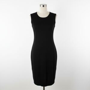 Express Black Midi Dress Women's Size Medium Beaded Shoulders